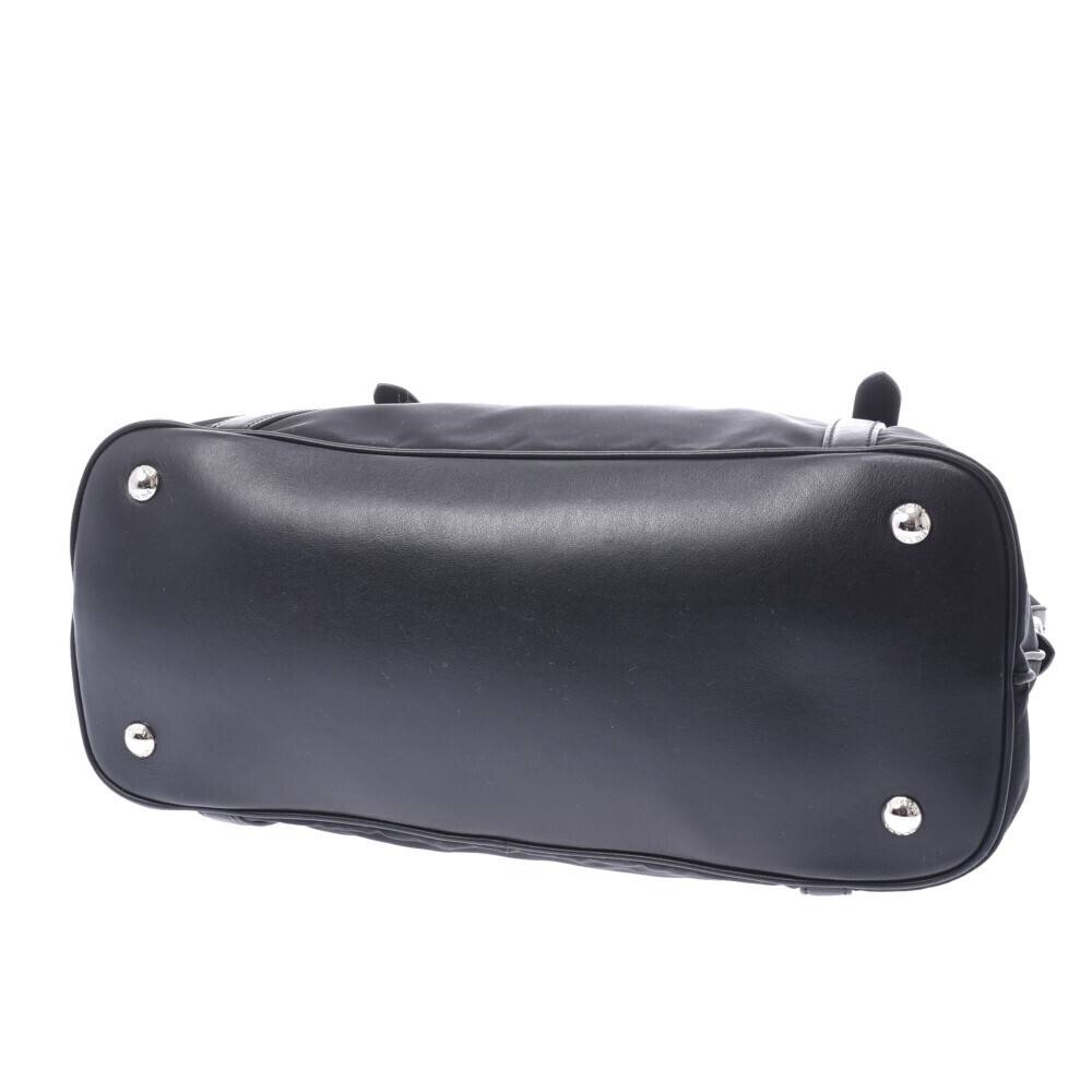 Prada Nylon Leather Bag Handbag Black - Picture 4 of 11